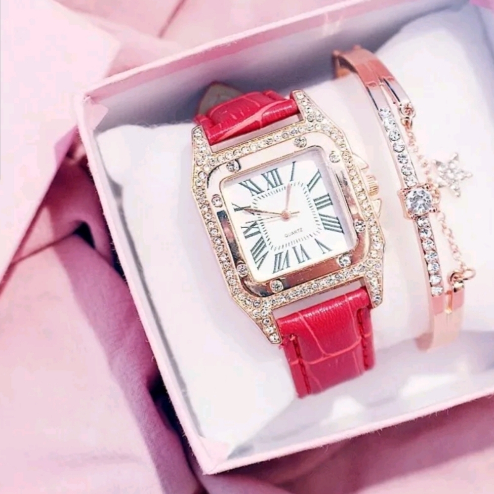 Beautiful watches comes with bracelets  all colors are disponible